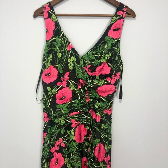 Anthropologie Maeve Floral Ruched Midi Dress Multicolor Size US 6 - Picture 4 of 12